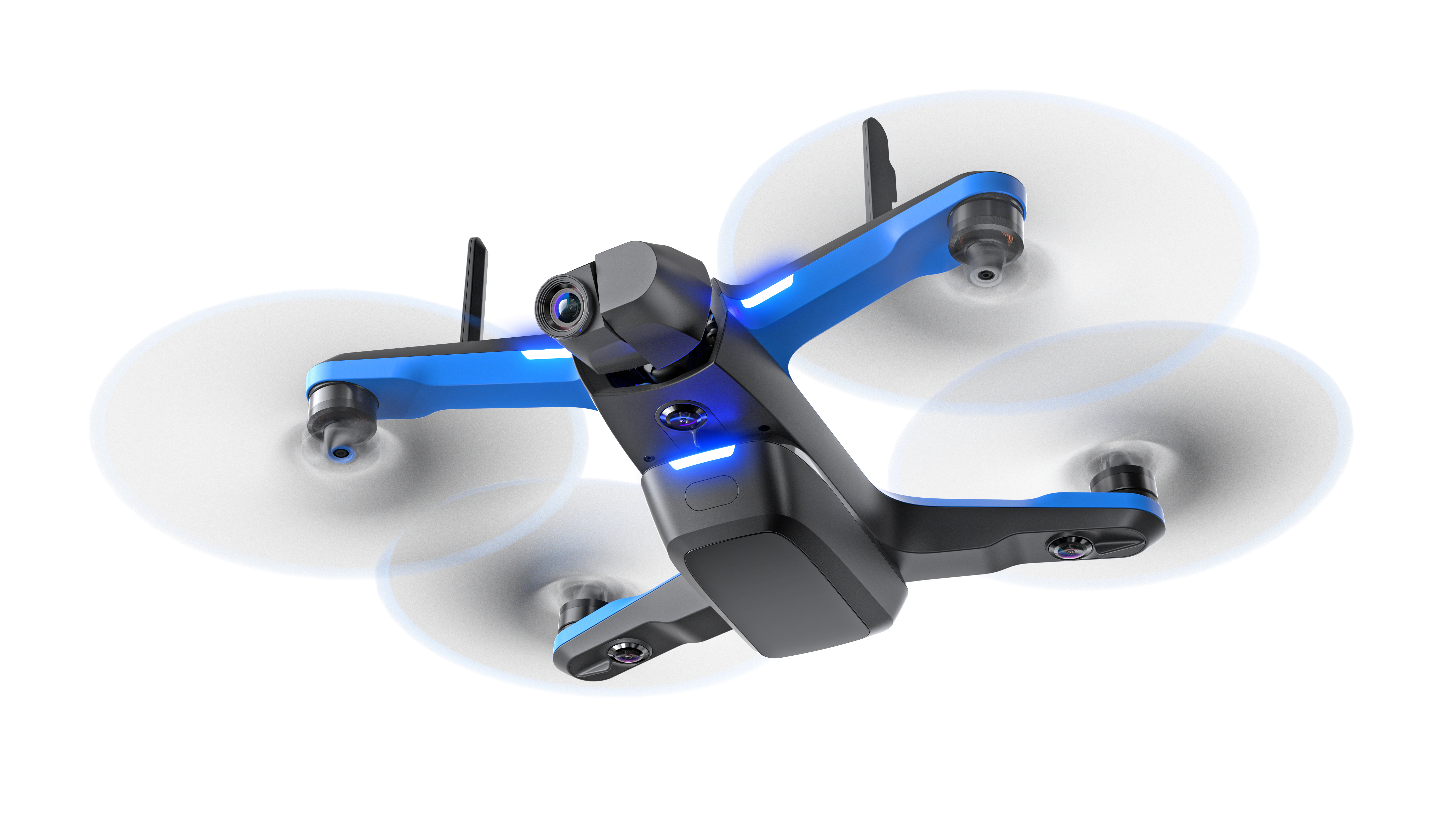 blue skydio drone rendering